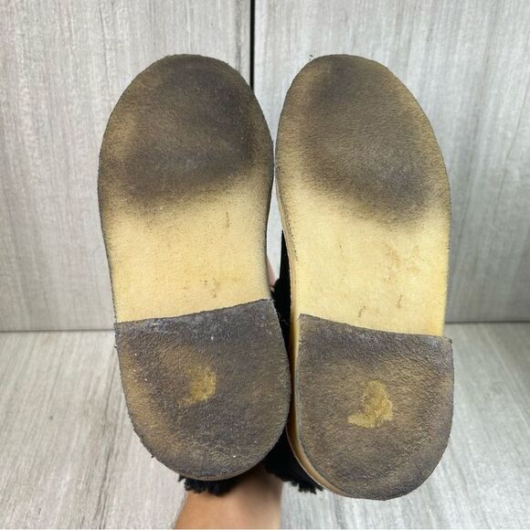 Clarks Originals Desert Chukka Boot Black Suede Cuff Lined Shoes Womens Size 6 - Picture 8 of 10